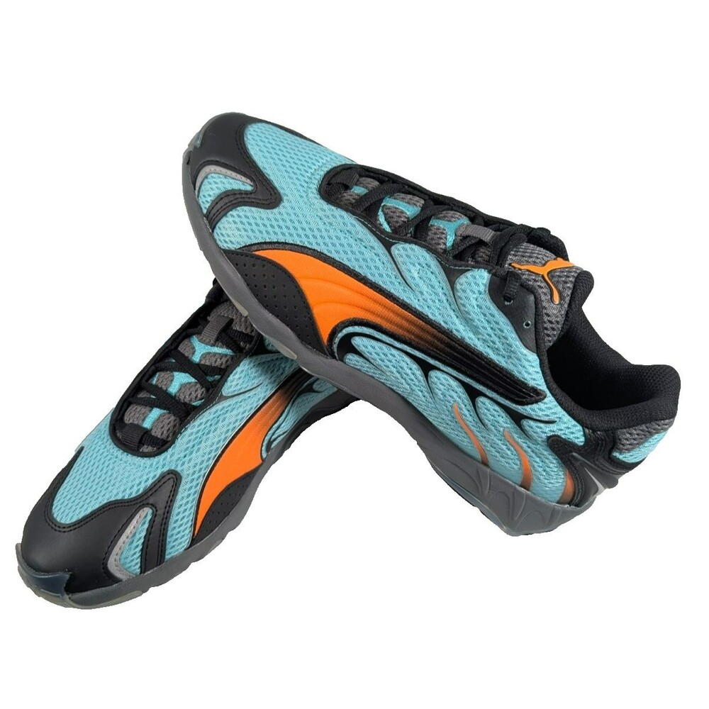PUMA Inhale Mens 9 Aquatic Orange Glo 401560-04 Retro Running Shoes NEW